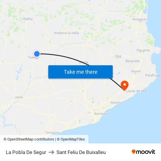 La Pobla De Segur to Sant Feliu De Buixalleu map