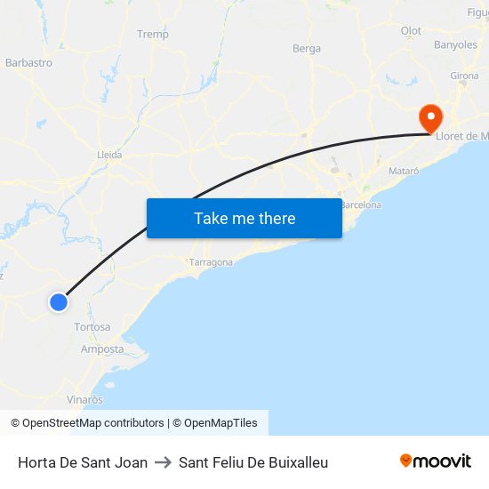 Horta De Sant Joan to Sant Feliu De Buixalleu map