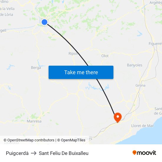 Puigcerdà to Sant Feliu De Buixalleu map