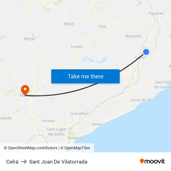 Celrà to Sant Joan De Vilatorrada map