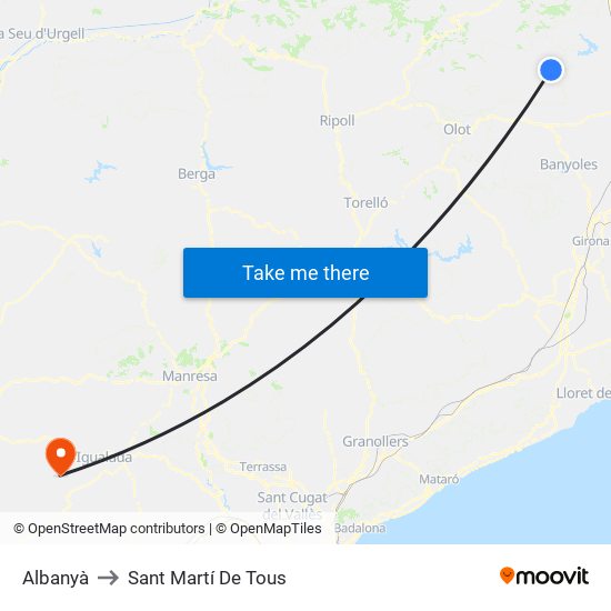 Albanyà to Sant Martí De Tous map
