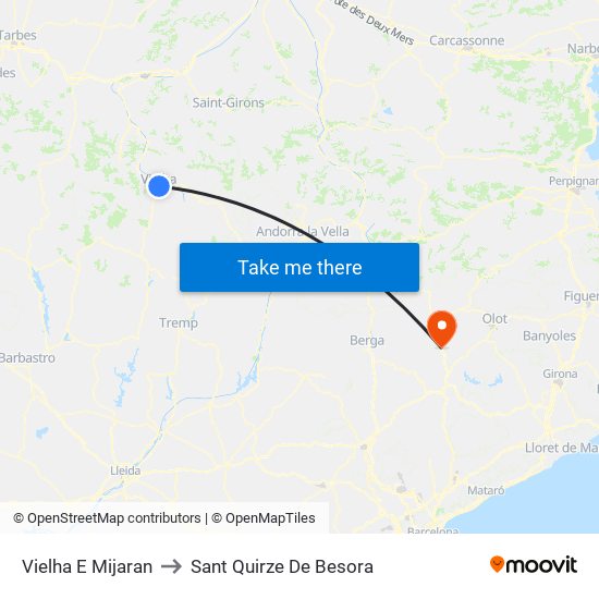 Vielha E Mijaran to Sant Quirze De Besora map