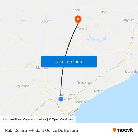 Rubí Centre to Sant Quirze De Besora map