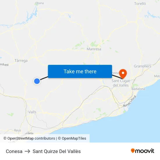 Conesa to Sant Quirze Del Vallès map