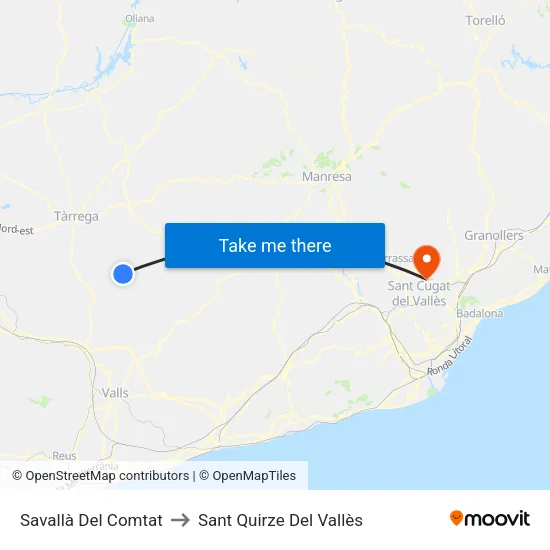 Savallà Del Comtat to Sant Quirze Del Vallès map