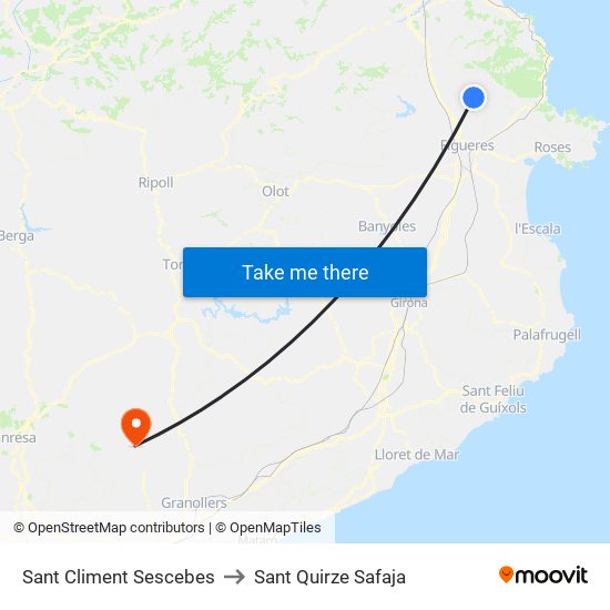 Sant Climent Sescebes to Sant Quirze Safaja map