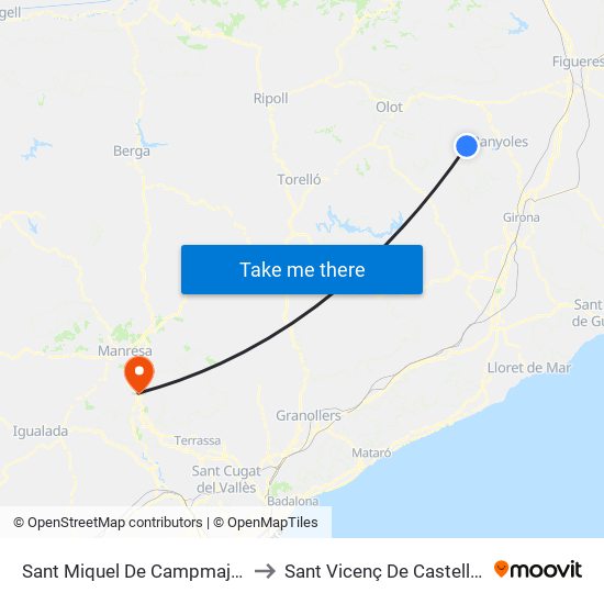 Sant Miquel De Campmajor to Sant Vicenç De Castellet map