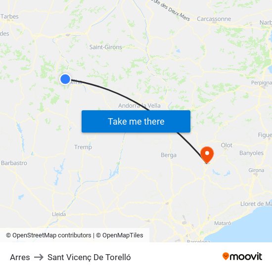 Arres to Sant Vicenç De Torelló map