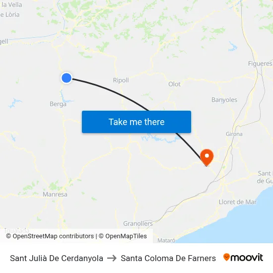 Sant Julià De Cerdanyola to Santa Coloma De Farners map