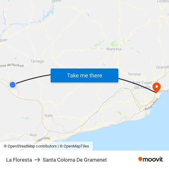 La Floresta to Santa Coloma De Gramenet map