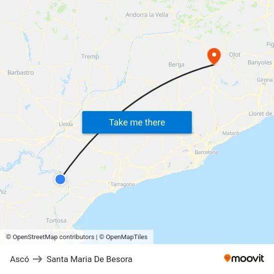Ascó to Santa Maria De Besora map