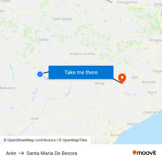 Arén to Santa Maria De Besora map
