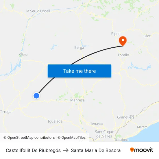 Castellfollit De Riubregós to Santa Maria De Besora map