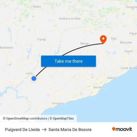 Puigverd De Lleida to Santa Maria De Besora map