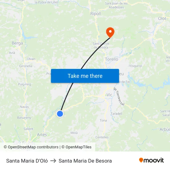 Santa Maria D'Oló to Santa Maria De Besora map
