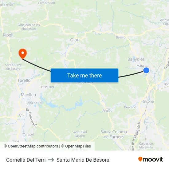 Cornellà Del Terri to Santa Maria De Besora map