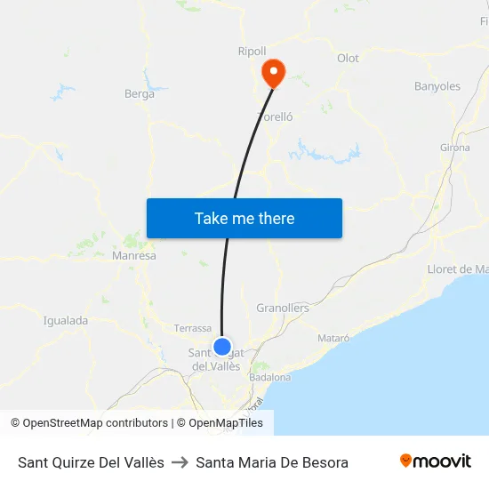 Sant Quirze Del Vallès to Santa Maria De Besora map