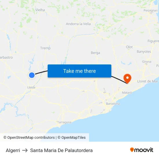 Algerri to Santa Maria De Palautordera map