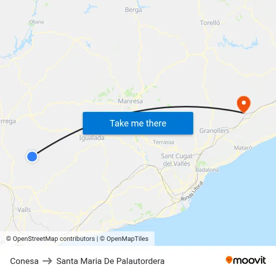 Conesa to Santa Maria De Palautordera map