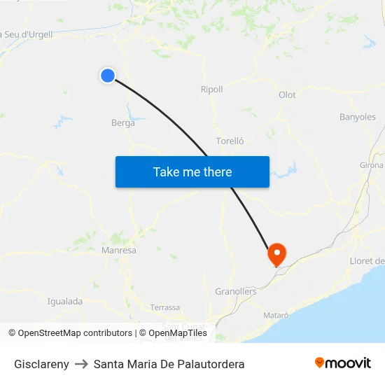 Gisclareny to Santa Maria De Palautordera map