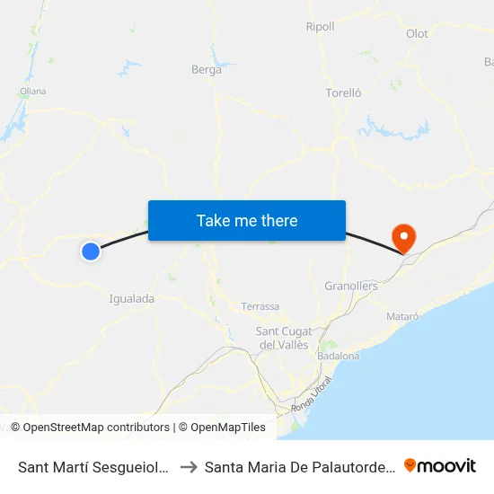Sant Martí Sesgueioles to Santa Maria De Palautordera map
