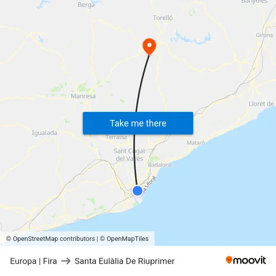 Europa | Fira to Santa Eulàlia De Riuprimer map