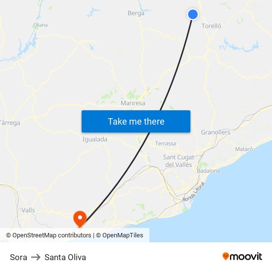Sora to Santa Oliva map