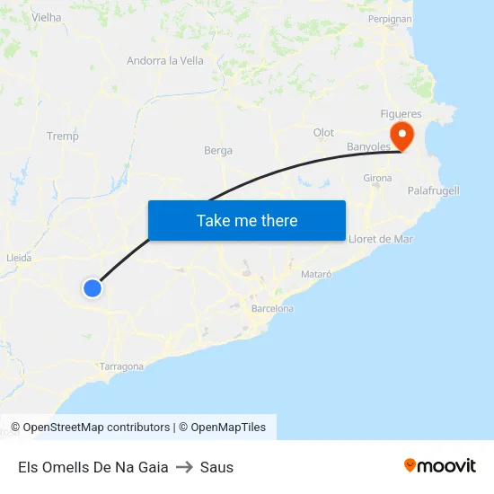 Els Omells De Na Gaia to Saus map