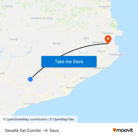 Savallà Del Comtat to Saus map