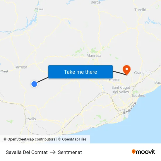 Savallà Del Comtat to Sentmenat map