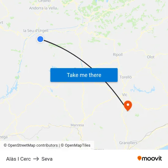Alàs I Cerc to Seva map