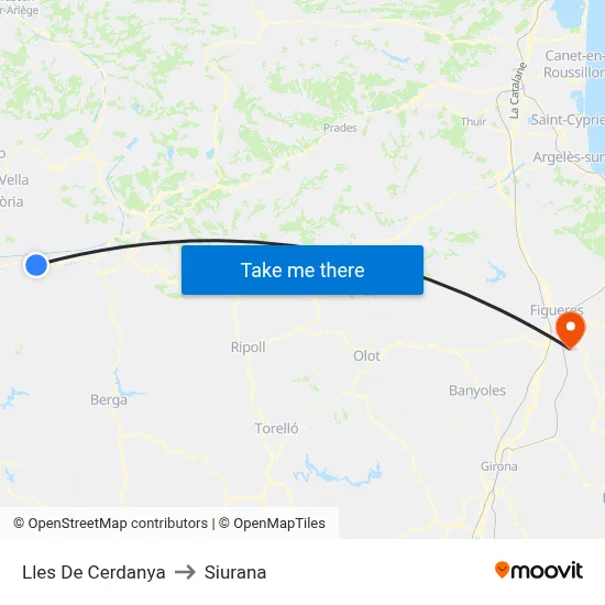 Lles De Cerdanya to Siurana map