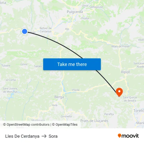 Lles De Cerdanya to Sora map