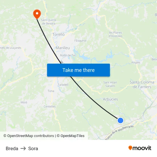 Breda to Sora map