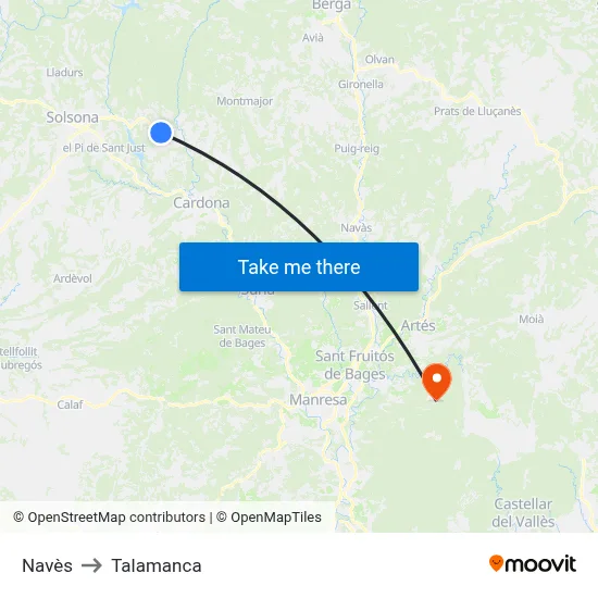 Navès to Talamanca map