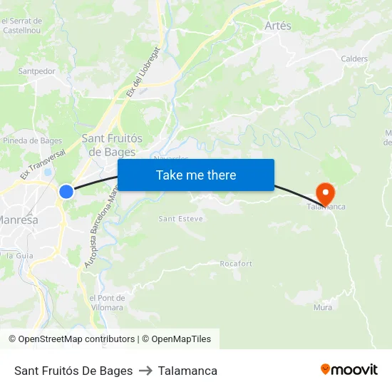Sant Fruitós De Bages to Talamanca map
