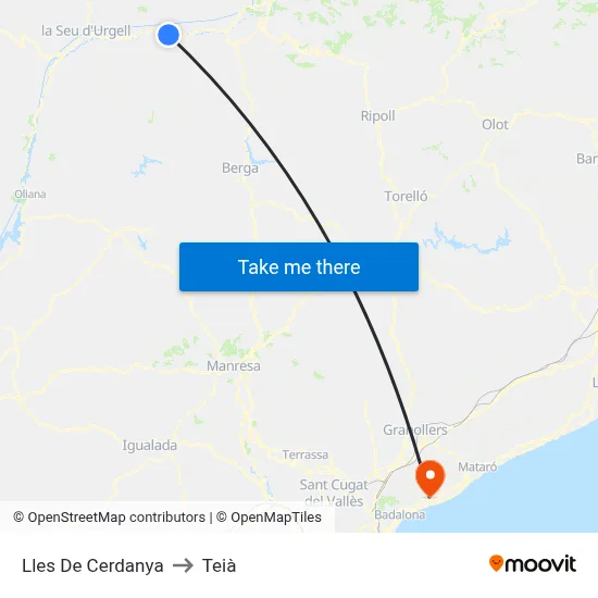 Lles De Cerdanya to Teià map