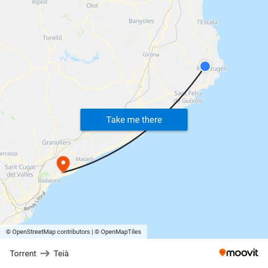 Torrent to Teià map