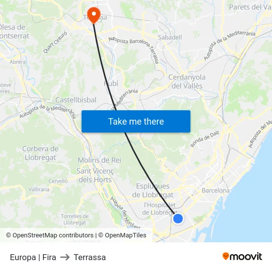 Europa | Fira to Terrassa map
