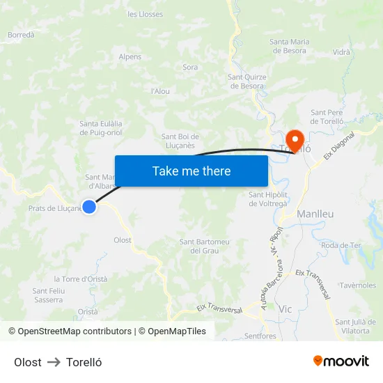 Olost to Torelló map