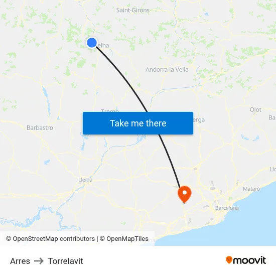 Arres to Torrelavit map