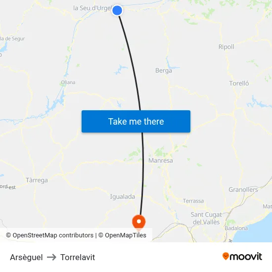 Arsèguel to Torrelavit map