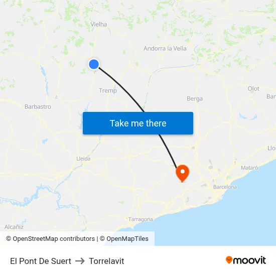 El Pont De Suert to Torrelavit map
