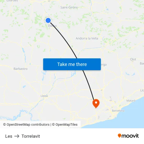 Les to Torrelavit map
