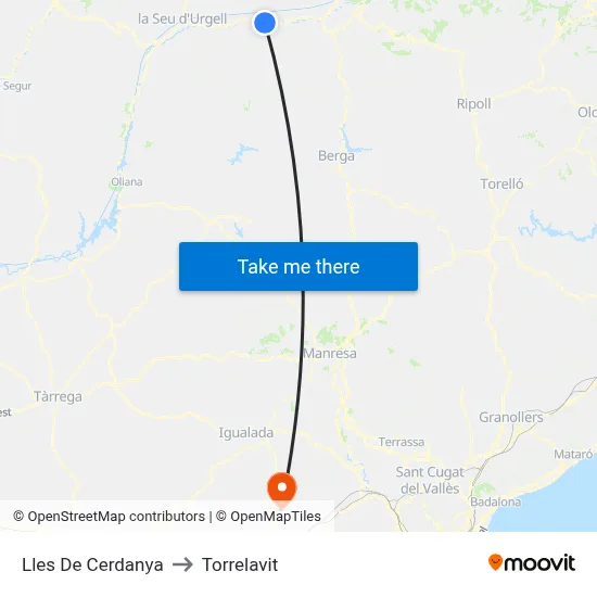 Lles De Cerdanya to Torrelavit map