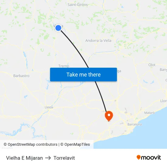 Vielha E Mijaran to Torrelavit map
