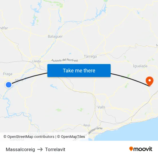 Massalcoreig to Torrelavit map