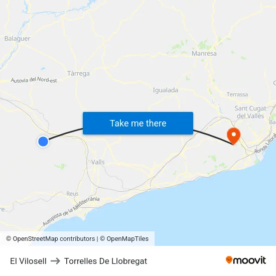 El Vilosell to Torrelles De Llobregat map
