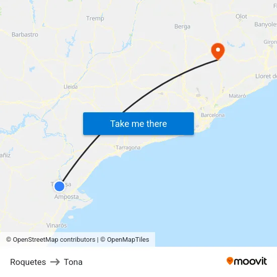 Roquetes to Tona map