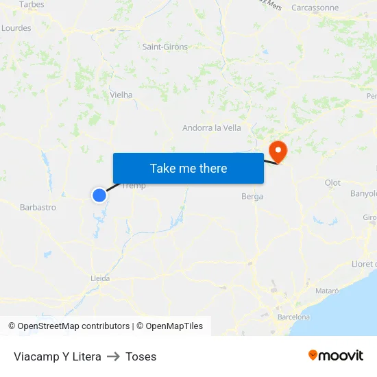 Viacamp Y Litera to Toses map